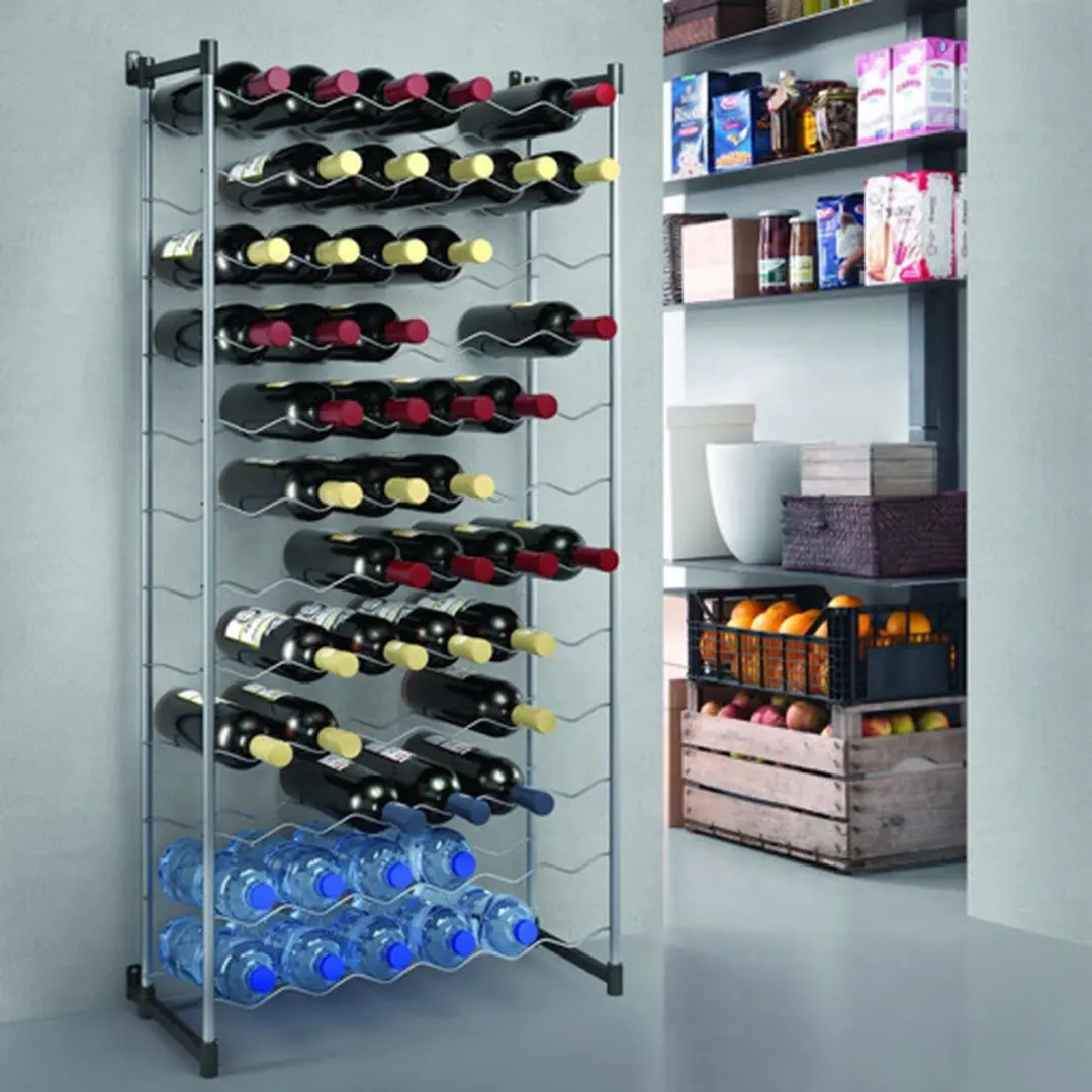 Metaltex Bardolino Flessenrek - 72 Wijnflessen - Zilver