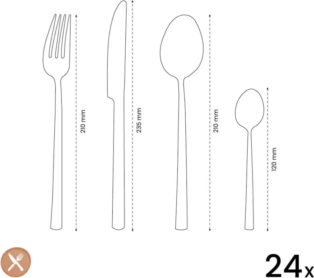 Amefa Felicity Bestekset 24-delig - 6 Personen - Zwart