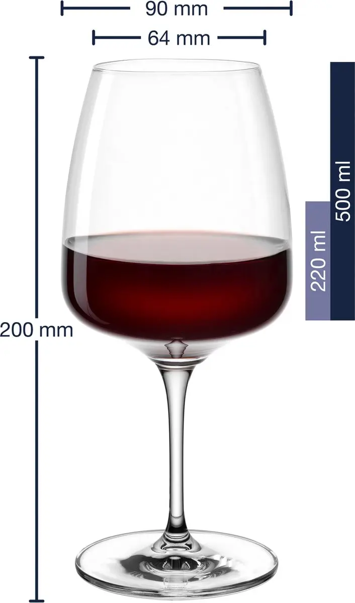 Leonardo Rode Wijnglas 500ml - Set van 6