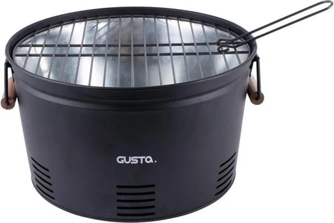 Gusta Barbecue Houtskool - ø35x20cm Zwart