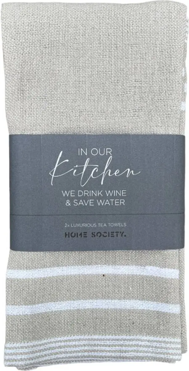 Home Society Theedoeken - 2 Stuks Beige
