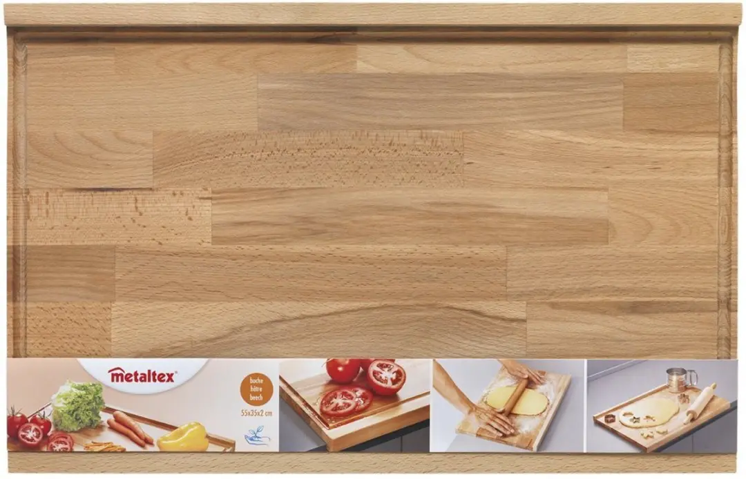 Metaltex Omkeerbare Snijplank Beukenhout 55x35cm - afbeelding 6 van 6