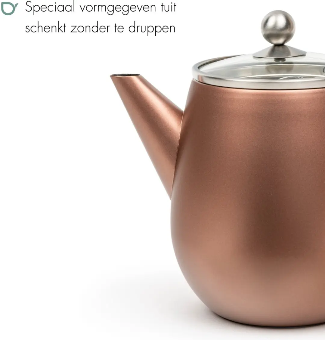 Bredemeijer Eva Theepot 1,1L - Roestbruin - Met theezeef