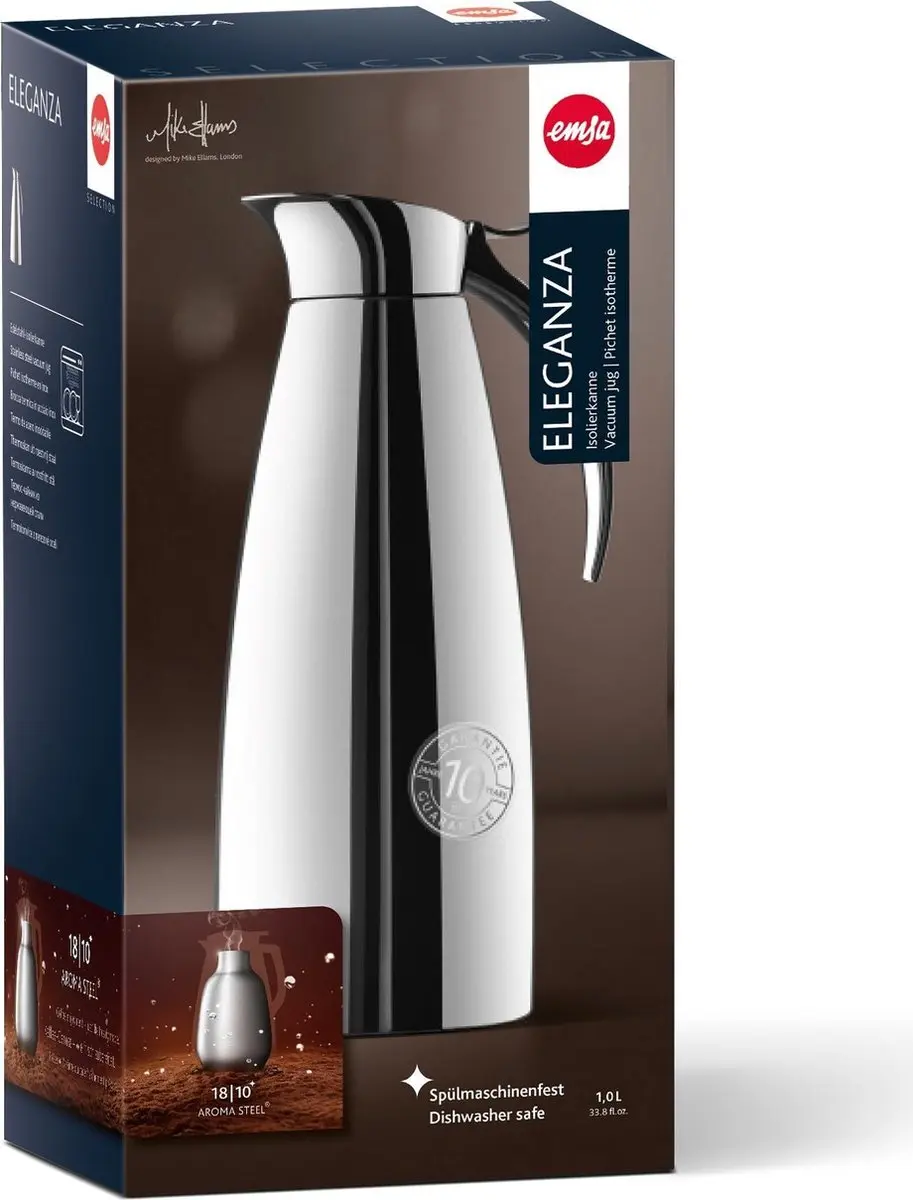 Emsa Thermoskan Eleganza RVS 600ml - Zilverkleurig