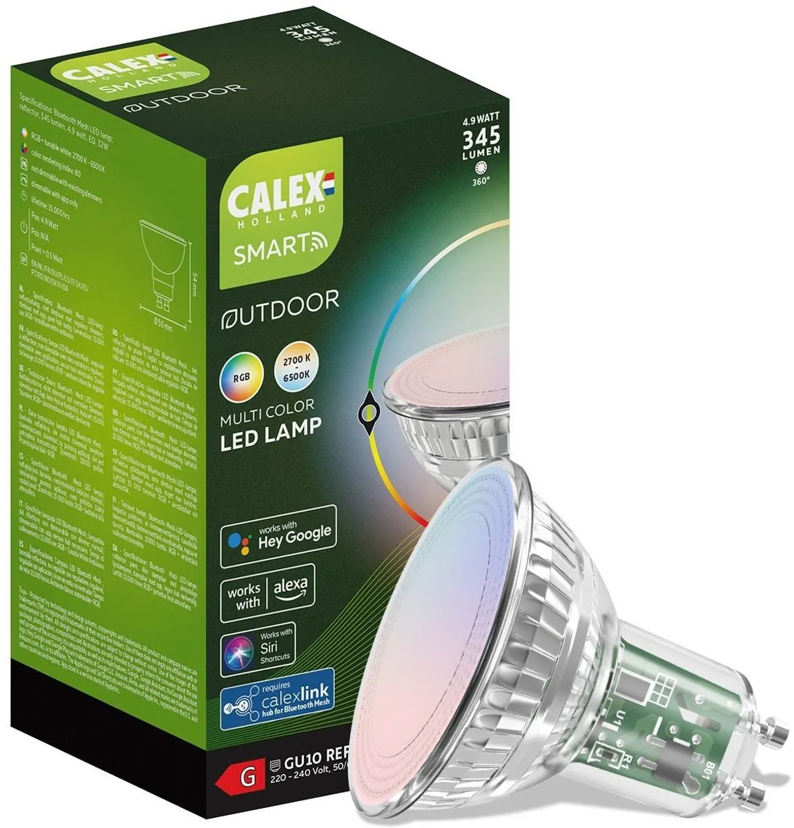 Calex Smart Outdoor LED Lamp GU10 RGBW 4.9W