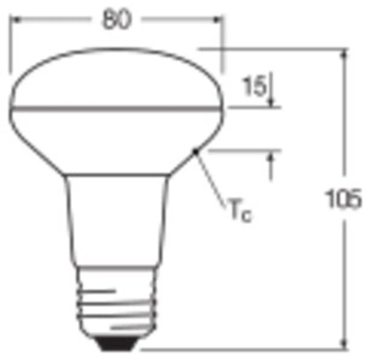 LEDVANCE Performance LED Spot E27 R80 4.9W 345lm - 36D - Zeer Warm Wit