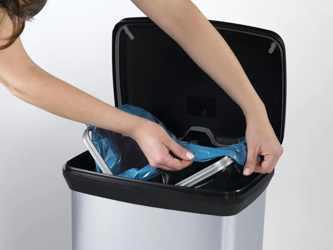 Curver Decobin Prullenbak 50L - 39x29x72cm Zilver Metallic - afbeelding 6 van 6