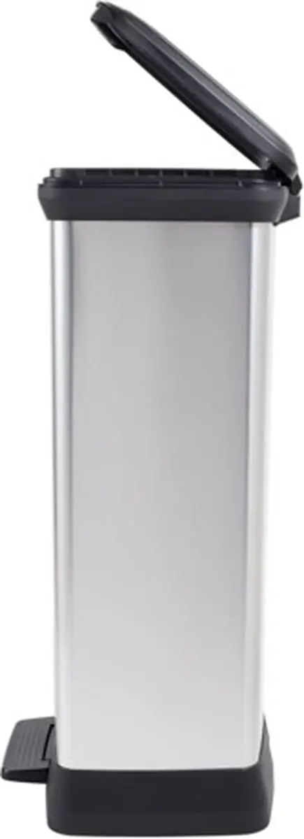 Curver Decobin Prullenbak 50L - 39x29x72cm Zilver Metallic