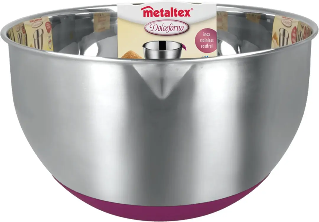 Metaltex Mengkom 4,6L - 24x13cm - Roestvrijstaal - o.a. Zilvergrijs/Paars