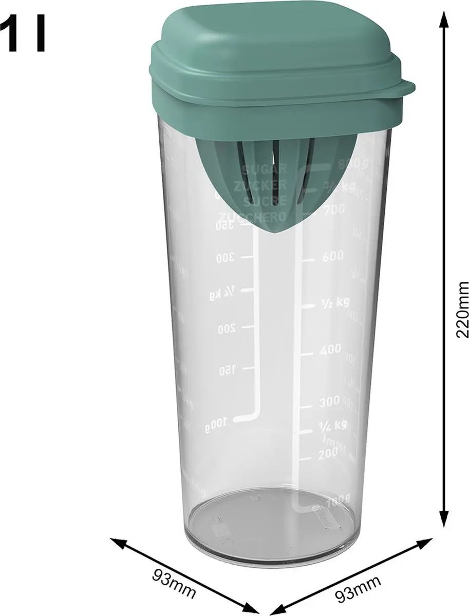 Rotho LOFT Shaker 1L - Citruspers - Mistletoe Groen/Transparant - afbeelding 6 van 6