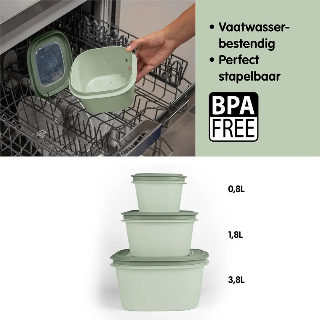 Sunware Sigma Home Vershoudbakjes 1.8L - 6 Stuks - Groen