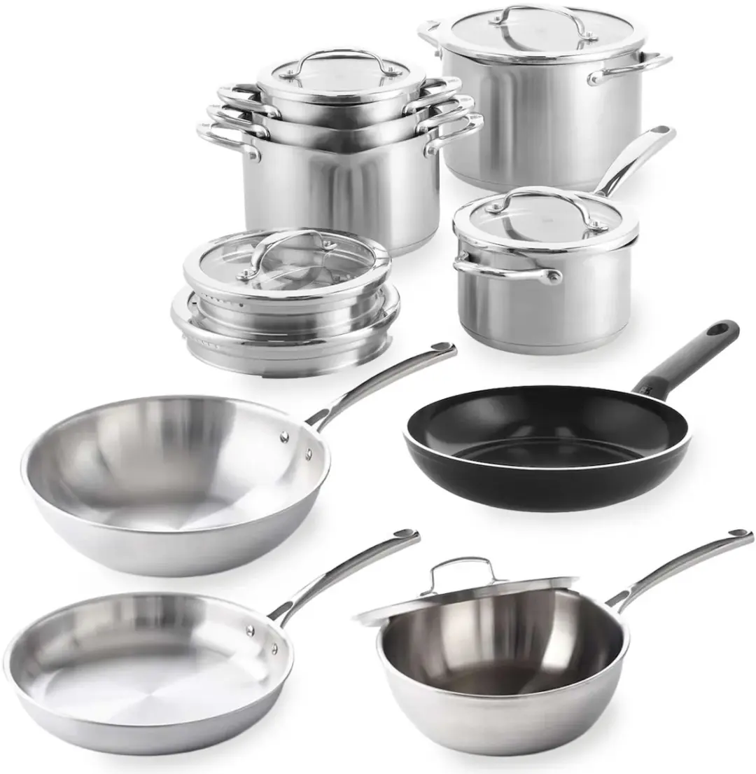 BK Twist Pannenset 9-delig - Zilver