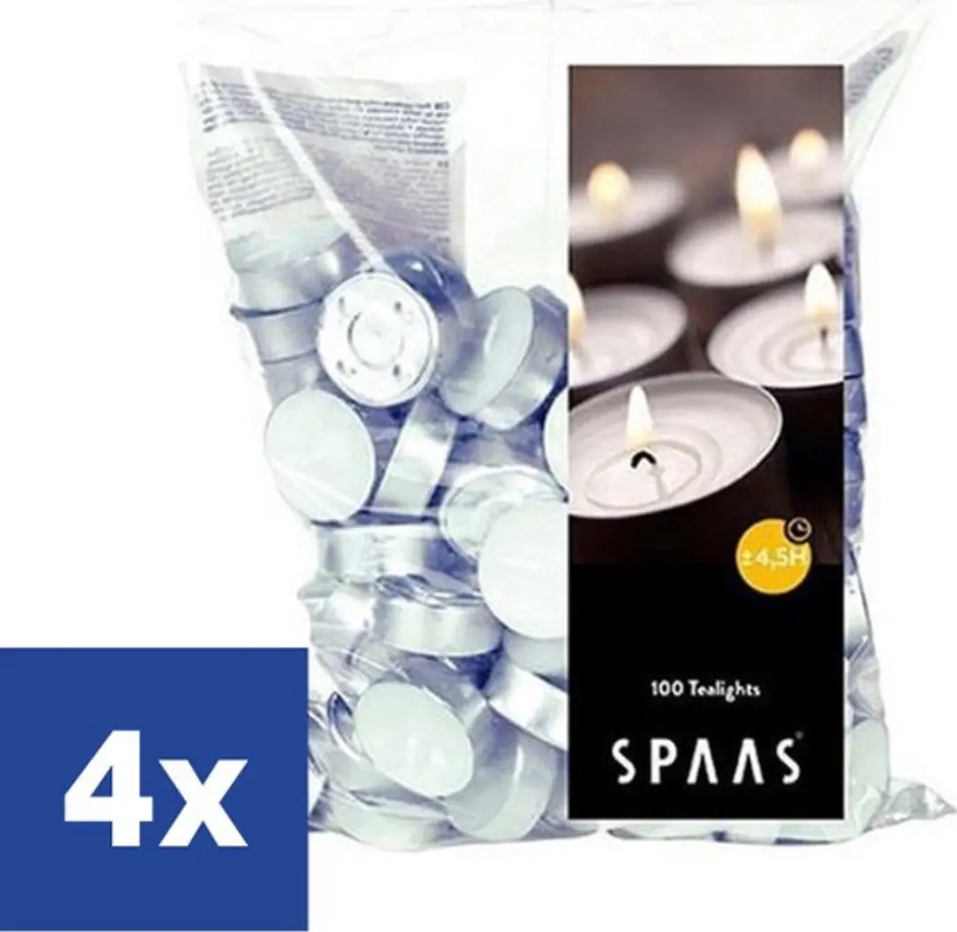 Spaas Theelicht Waxinelicht Wit