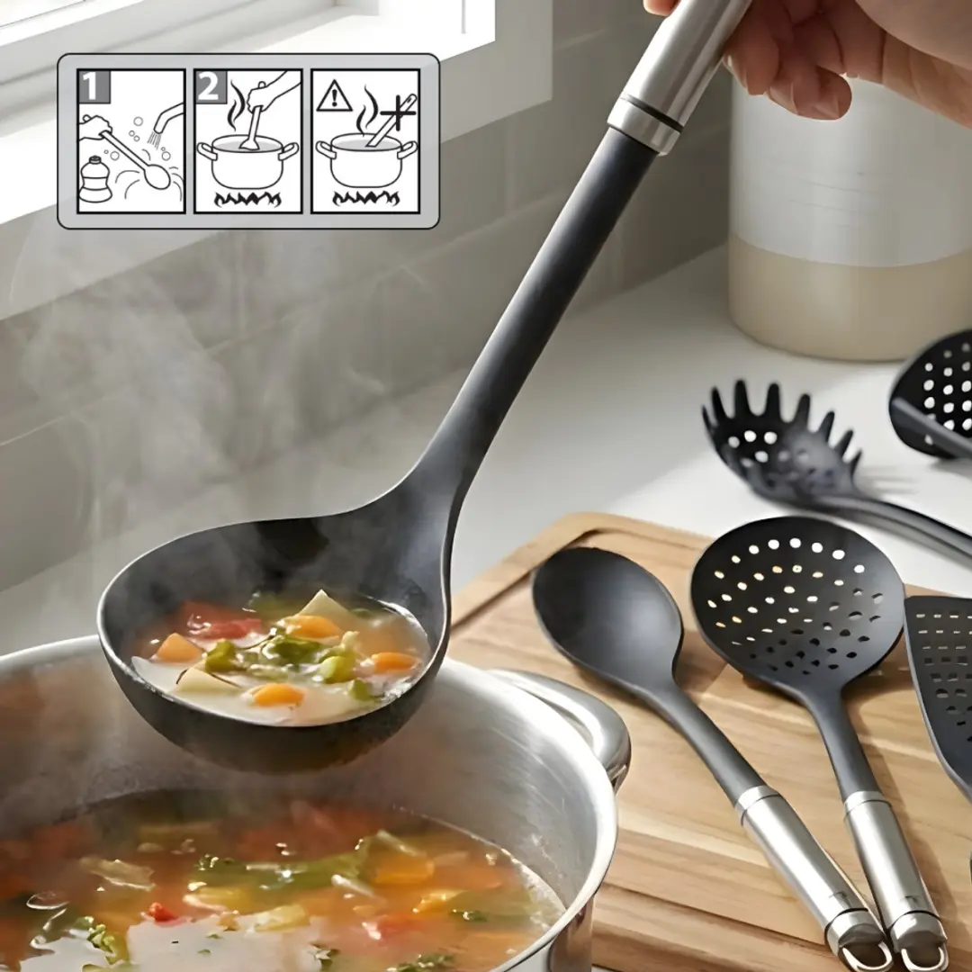 Metaltex Honor Line Keukengerei Set 6-delig - Max 100°C - Zwart