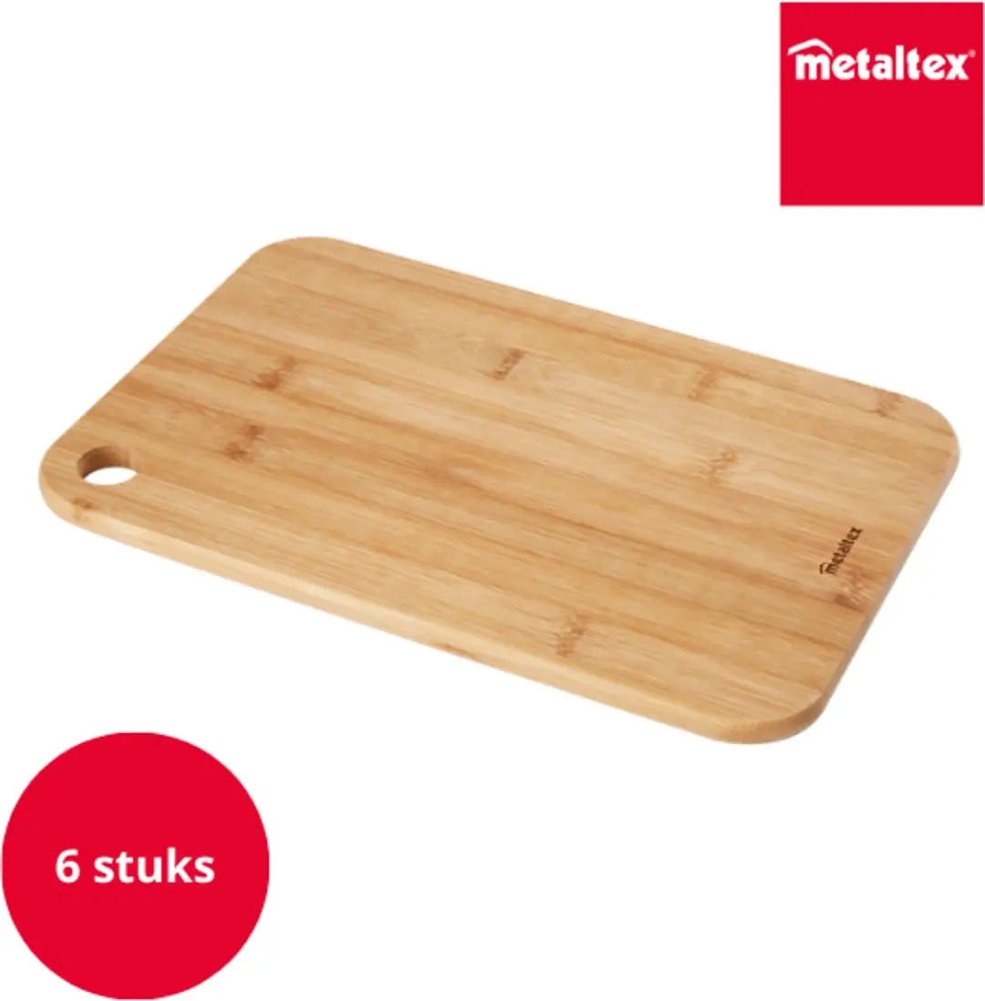 Metaltex Bamboe Snijplanken Set - 6 Stuks 30x20cm