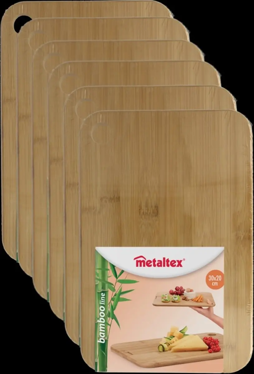 Metaltex Bamboe Snijplanken Set - 6 Stuks 30x20cm