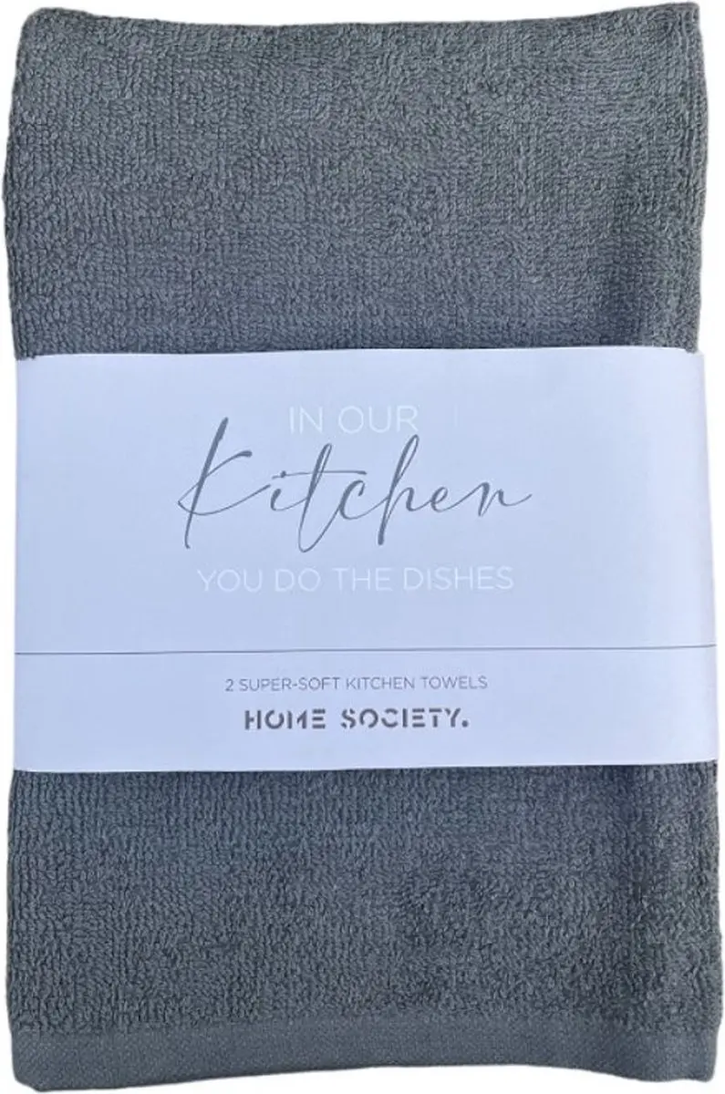 Home Society Keukendoek 2 stuks Grijs