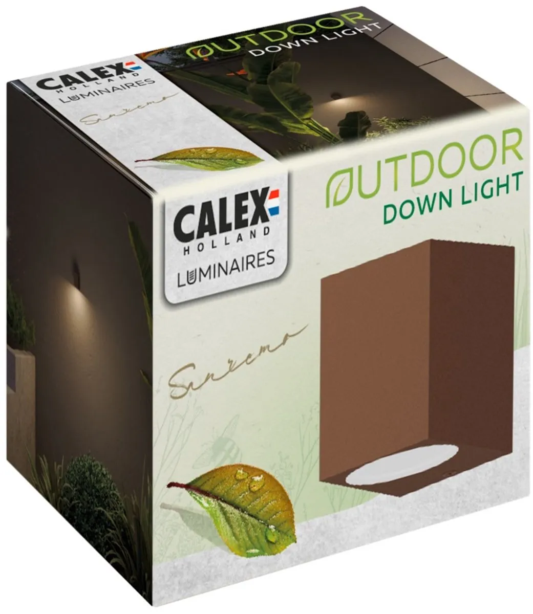 Calex Sanremo Wandlamp GU10 IP54 Roest - 4 Stuks - afbeelding 6 van 6