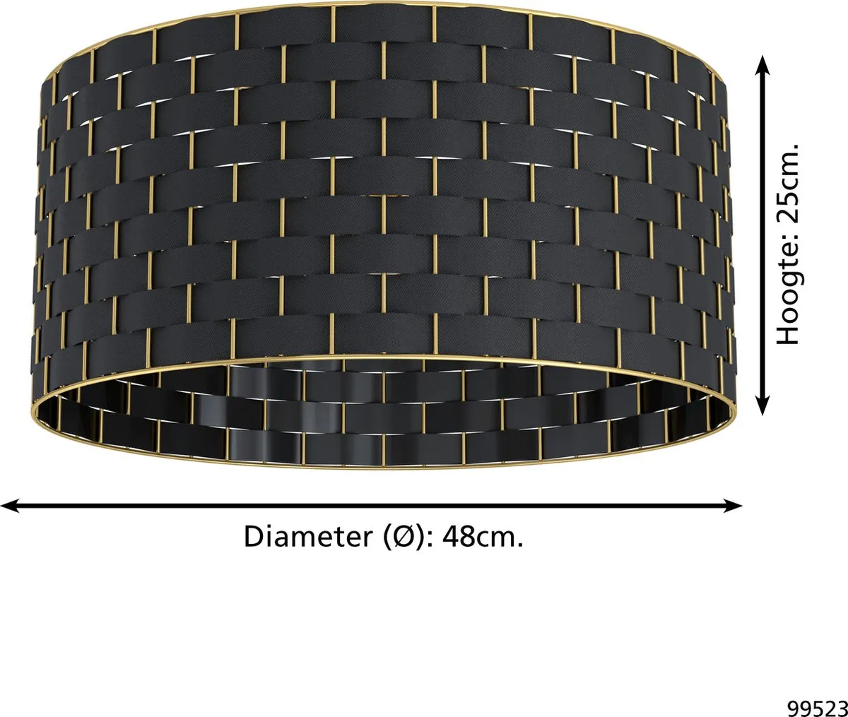 Eglo Marasales Plafondlamp E27 - Ø48cm - Zwart/Goud