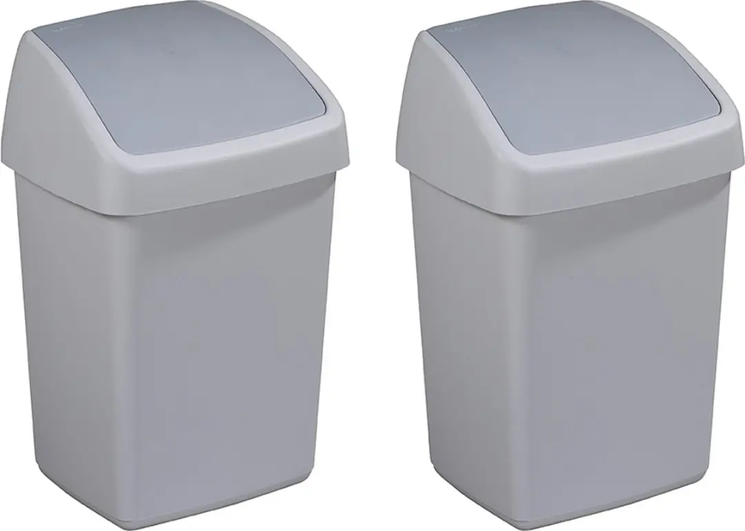 Sunware Delta Prullenbak 50L - Set van 2 - Grijs
