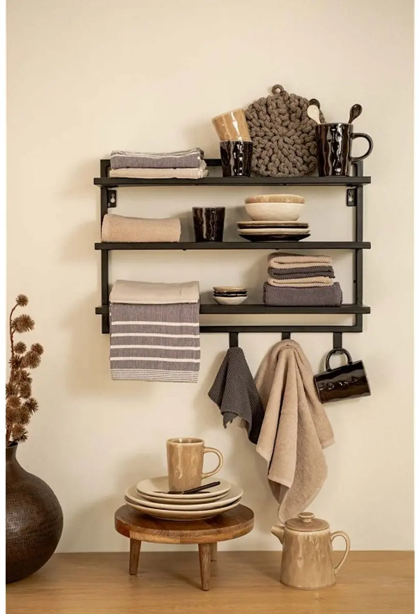 Home Society Theedoek en Keukendoek Set - 3 Stuks Beige