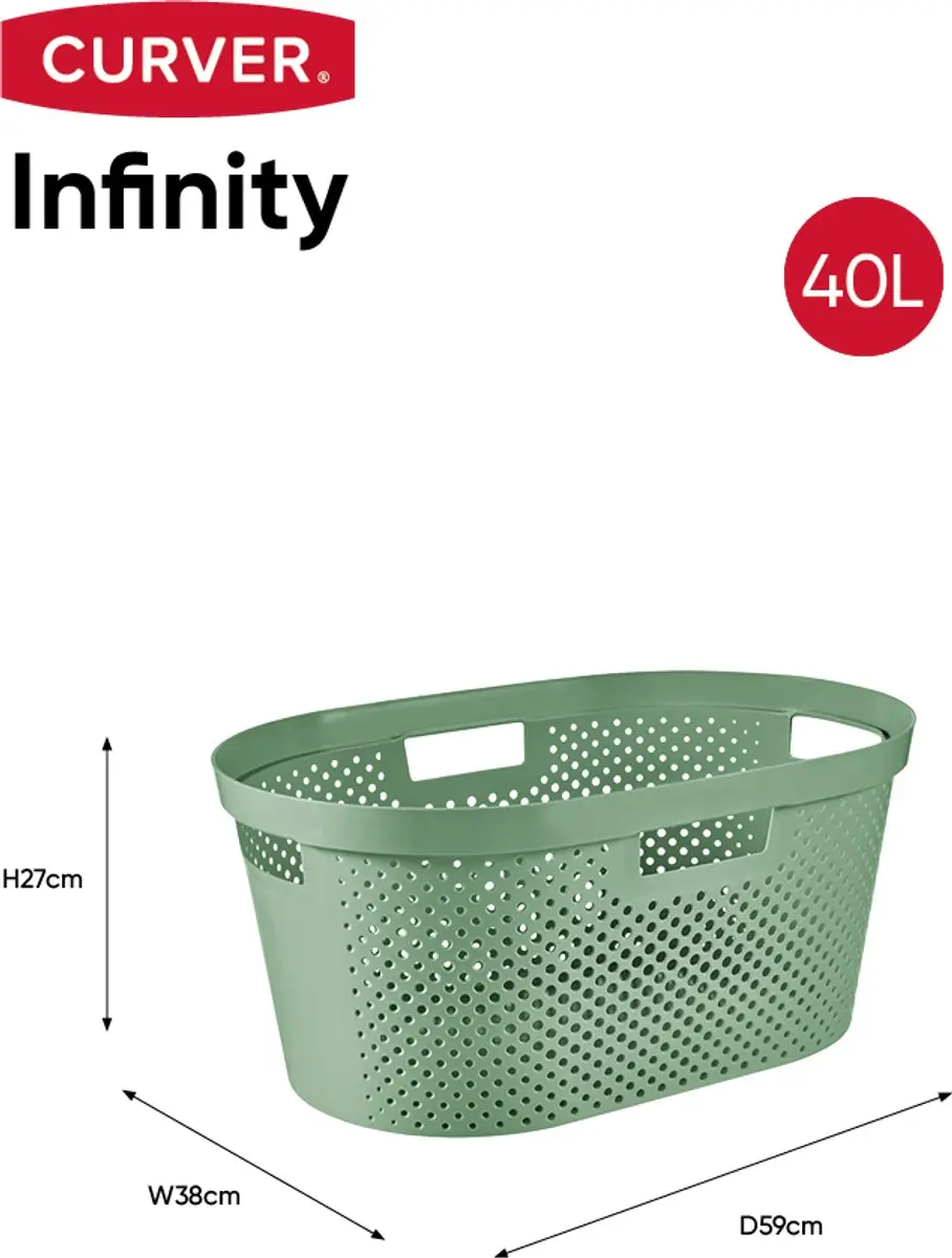 Curver Infinity Recycled Dots Wasmand 40L - Groen