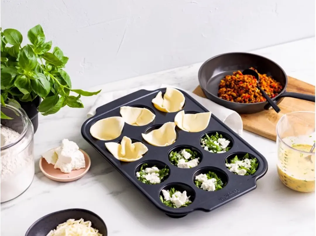 GreenPan Bistro Muffinvorm 12 Stuks - Zwart