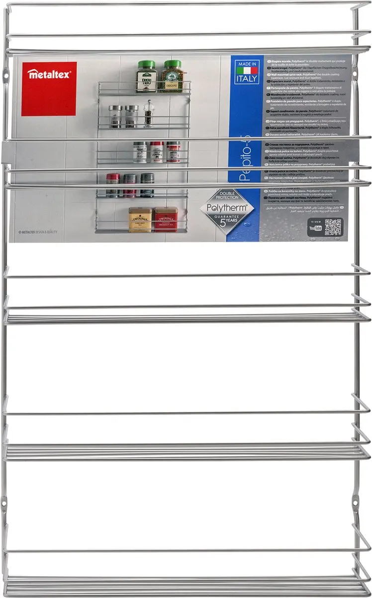 Metaltex Kruidenrek Pepito 5 - 5 lagen - 36x8x58cm - Zilvergrijs