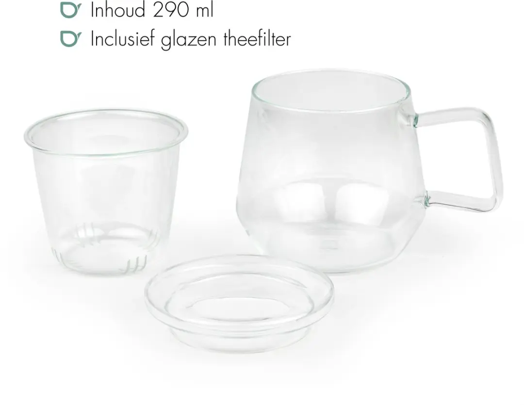 Bredemeijer Livorno Theeglas met Filter 290ml - Transparant