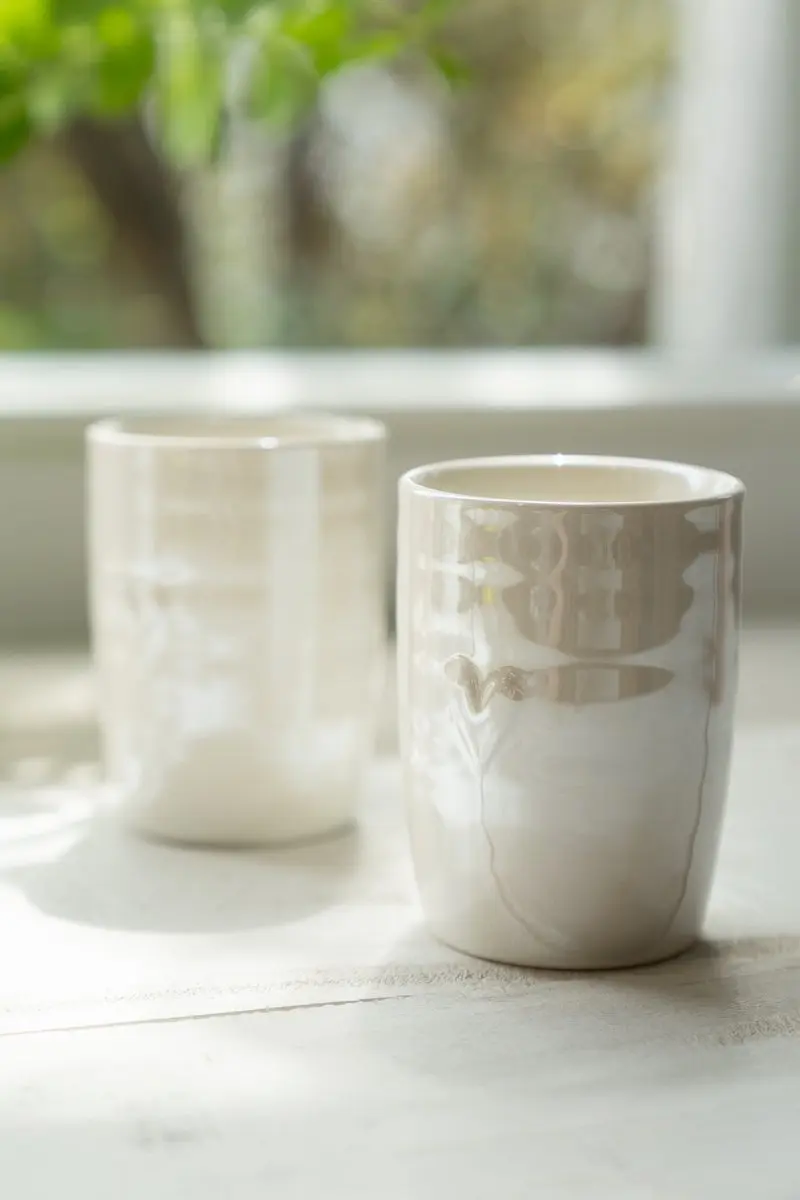 Zusss Cadeauset Koffiemokken Hartje Wit - 2 Stuks