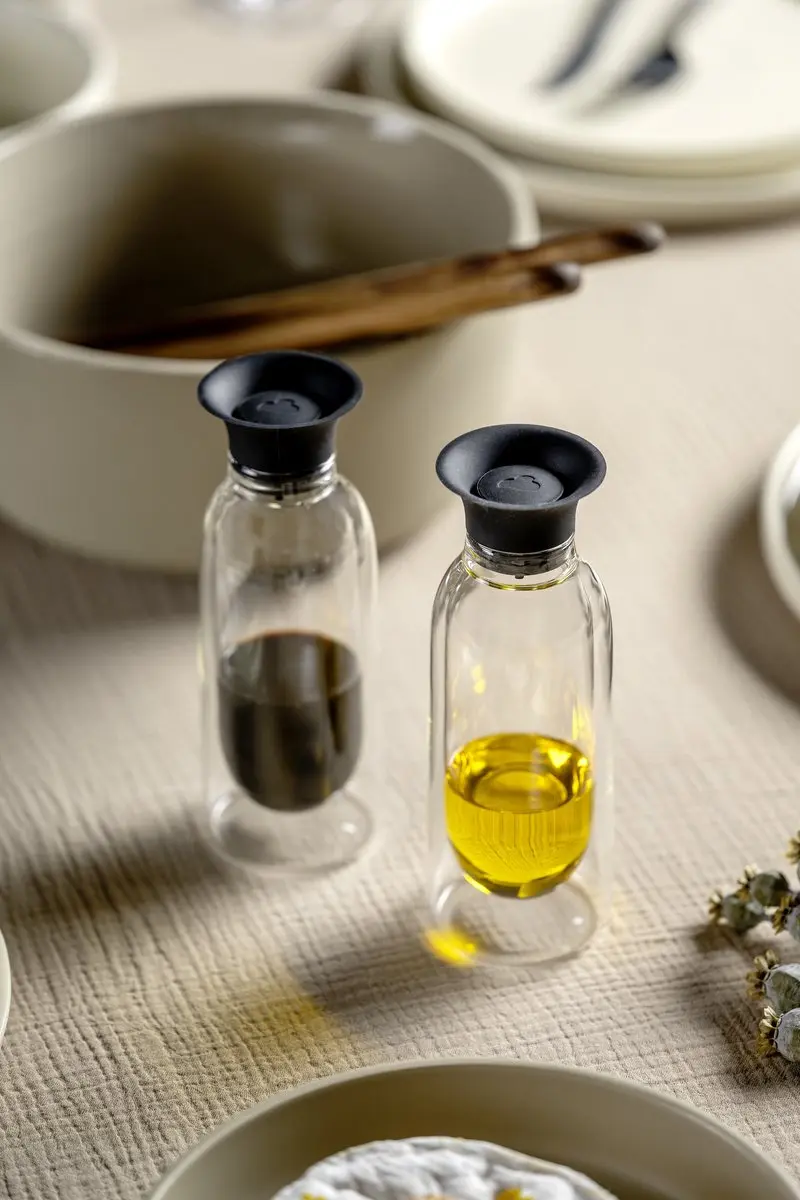 Leonardo DUO Olie- en azijnstel 170ml - Dubbelwandig - Transparant