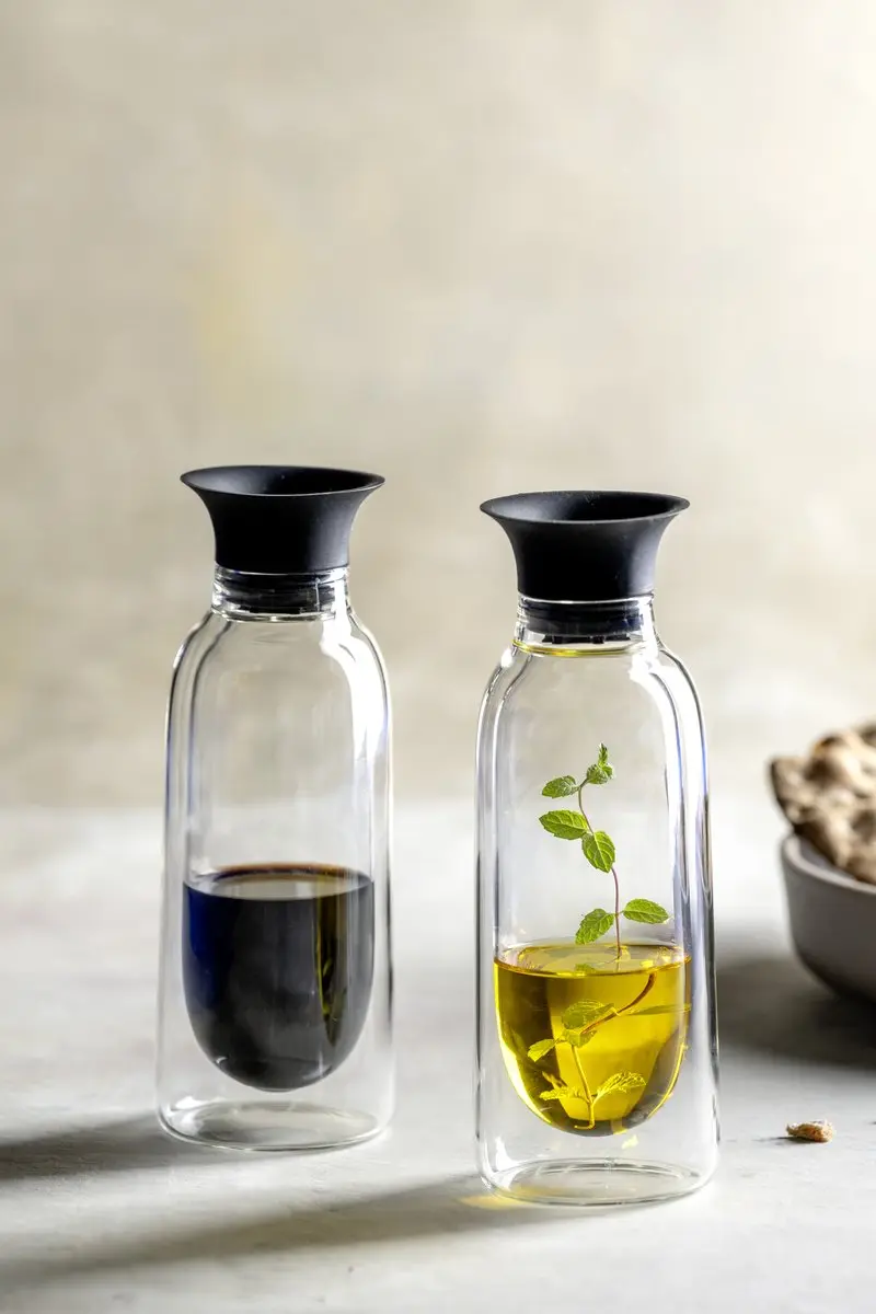 Leonardo DUO Olie- en azijnstel 170ml - Dubbelwandig - Transparant