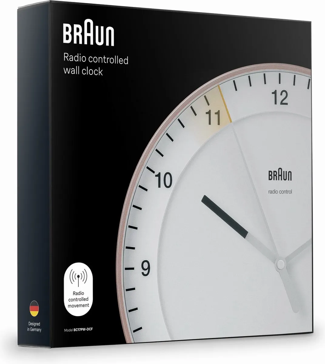 Braun BC17PW-DCF Wandklok - Rosé/Wit - 30cm