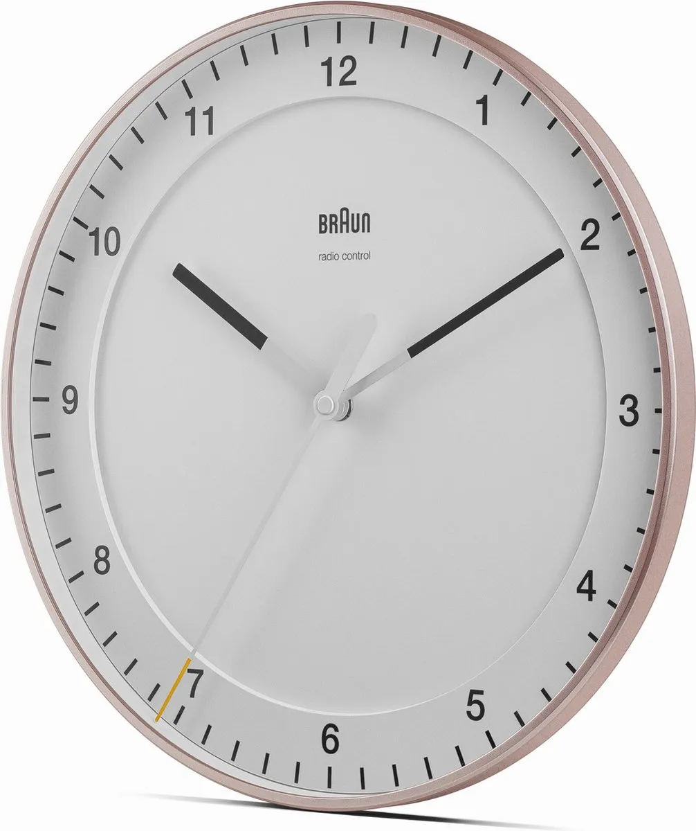 Braun BC17PW-DCF Wandklok - Rosé/Wit - 30cm
