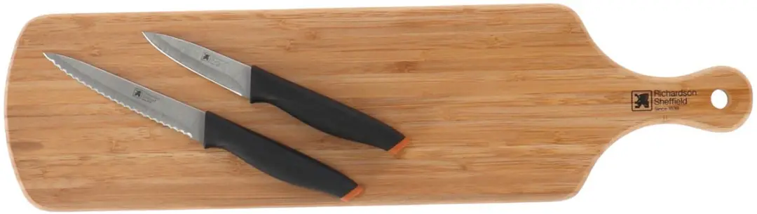 Richardson Sheffield Bamboo Terrazzo Snijplank - met Schil- en Huishoudmes - afbeelding 6 van 6