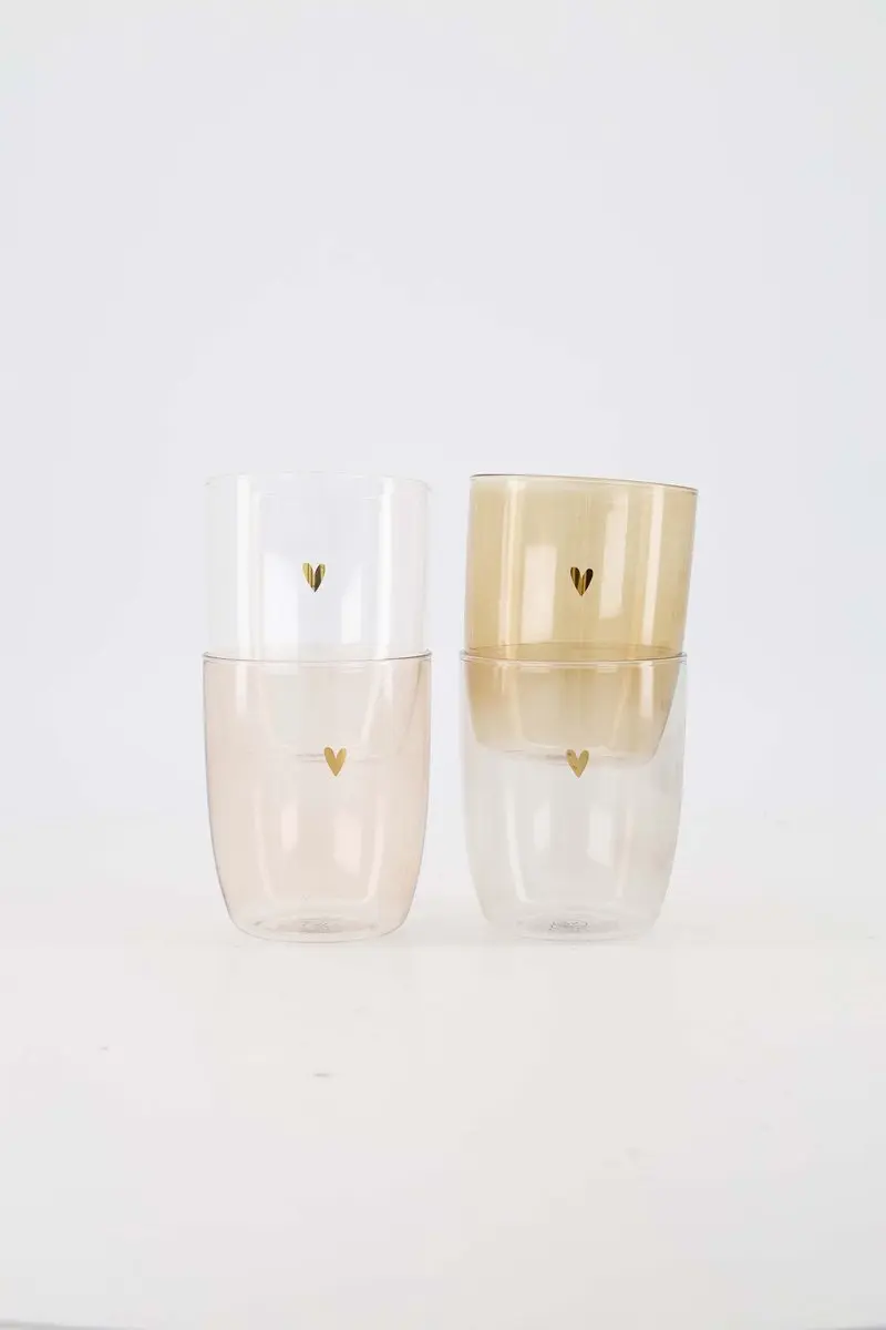 Zusss Cadeauset Drinkglazen - 4 Stuks - 4 Kleuren