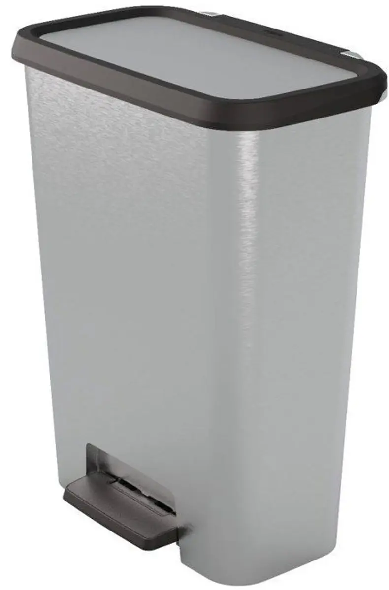Curver Prullenbak met pedaal 50L - Zilver