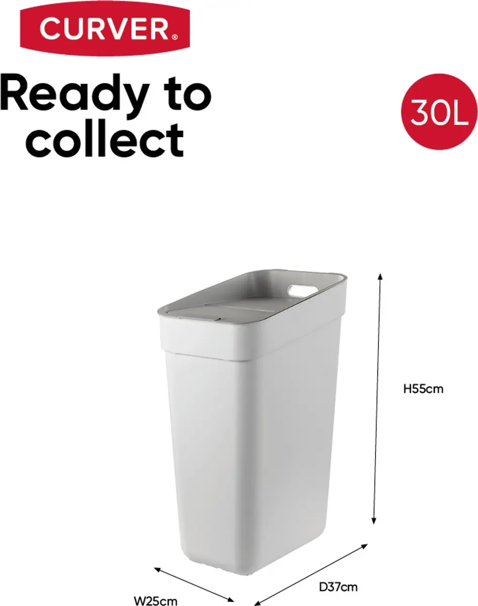 Curver Ready to Collect Prullenbak 30L - Wit