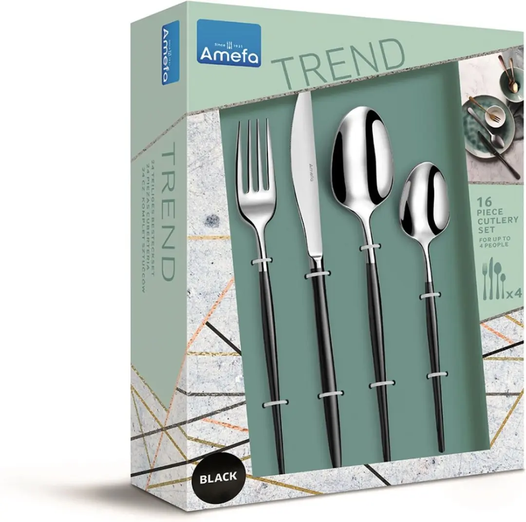 Amefa Soprano Bestekset 16-delig - 4 Personen - PVD Mat Zwart