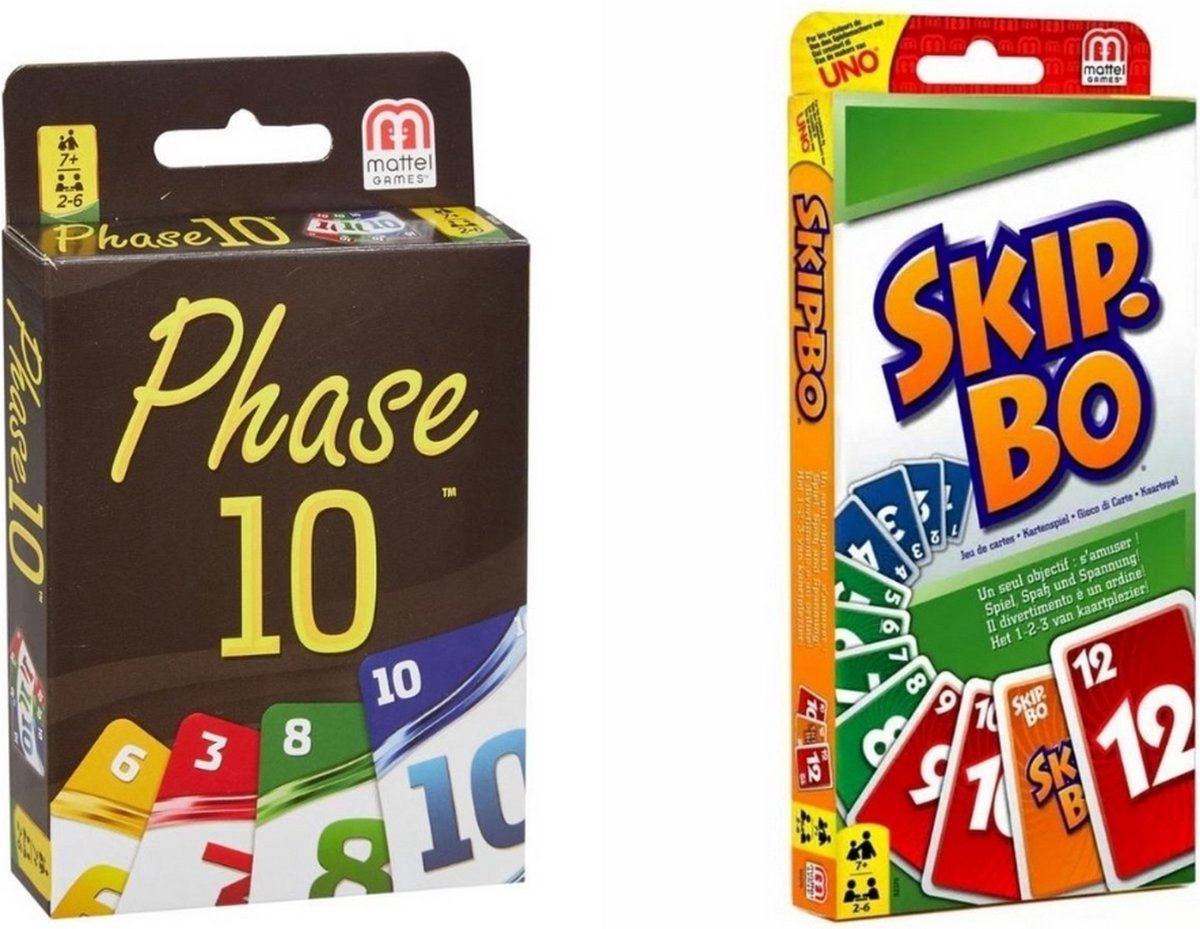 Hasbro Skip-Bo & Phase 10 - Kaartspellen voor 2-6 spelers - Vanaf 7 jaar