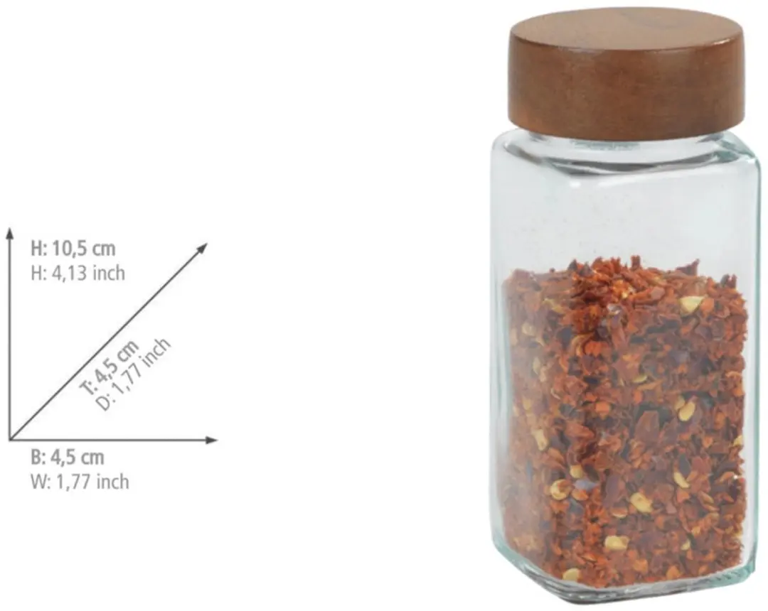 Wenko Glazen Kruidenpotjes Acacia - 1 Stuks - BPA-vrij