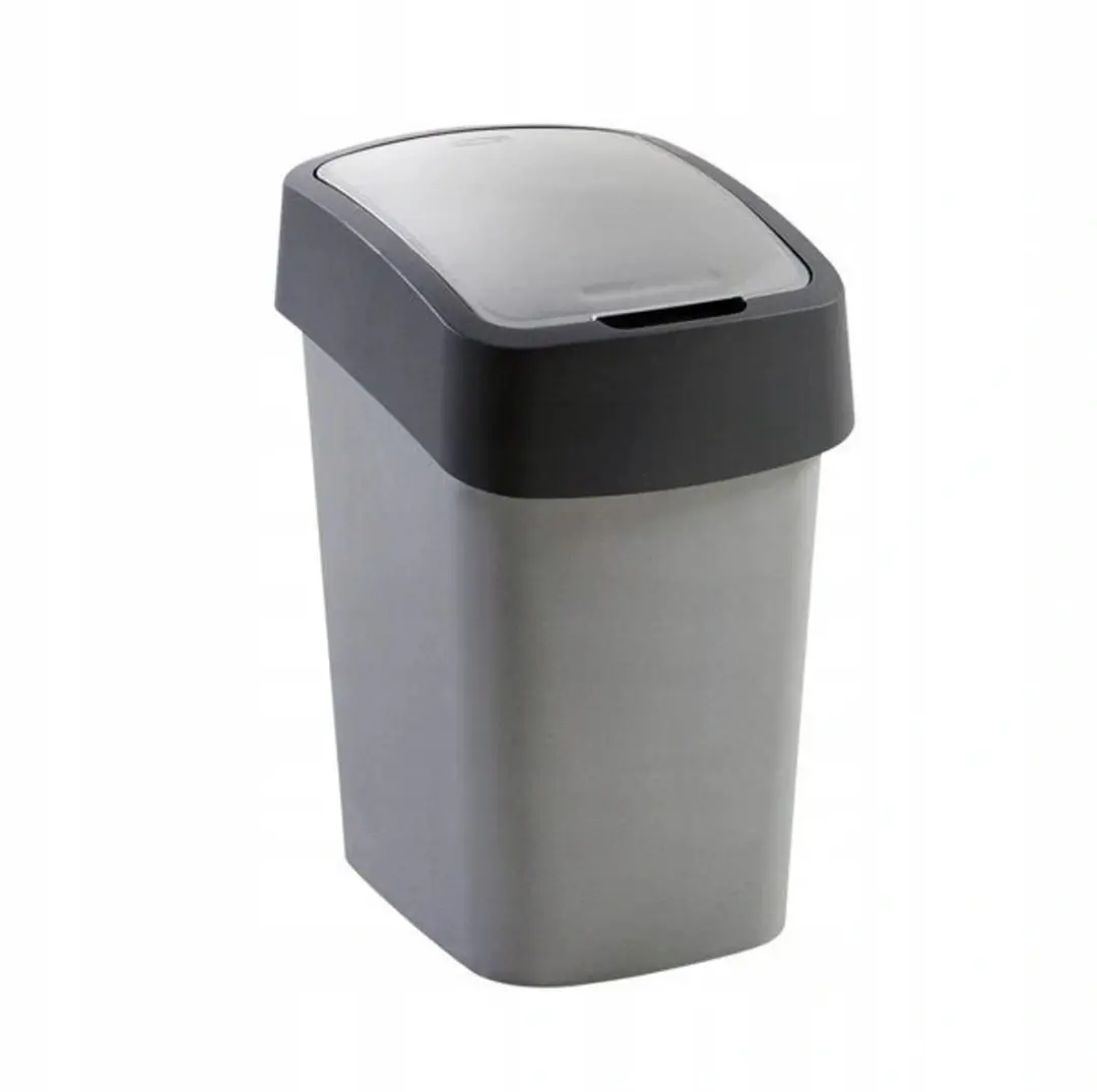 Curver Pacific Flip Bin Prullenbak 50L - Zilver/Antraciet