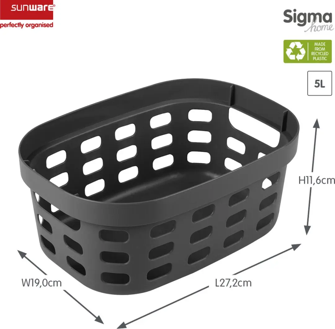 Sunware Sigma Home Mand 5L - 6 Stuks - Antraciet
