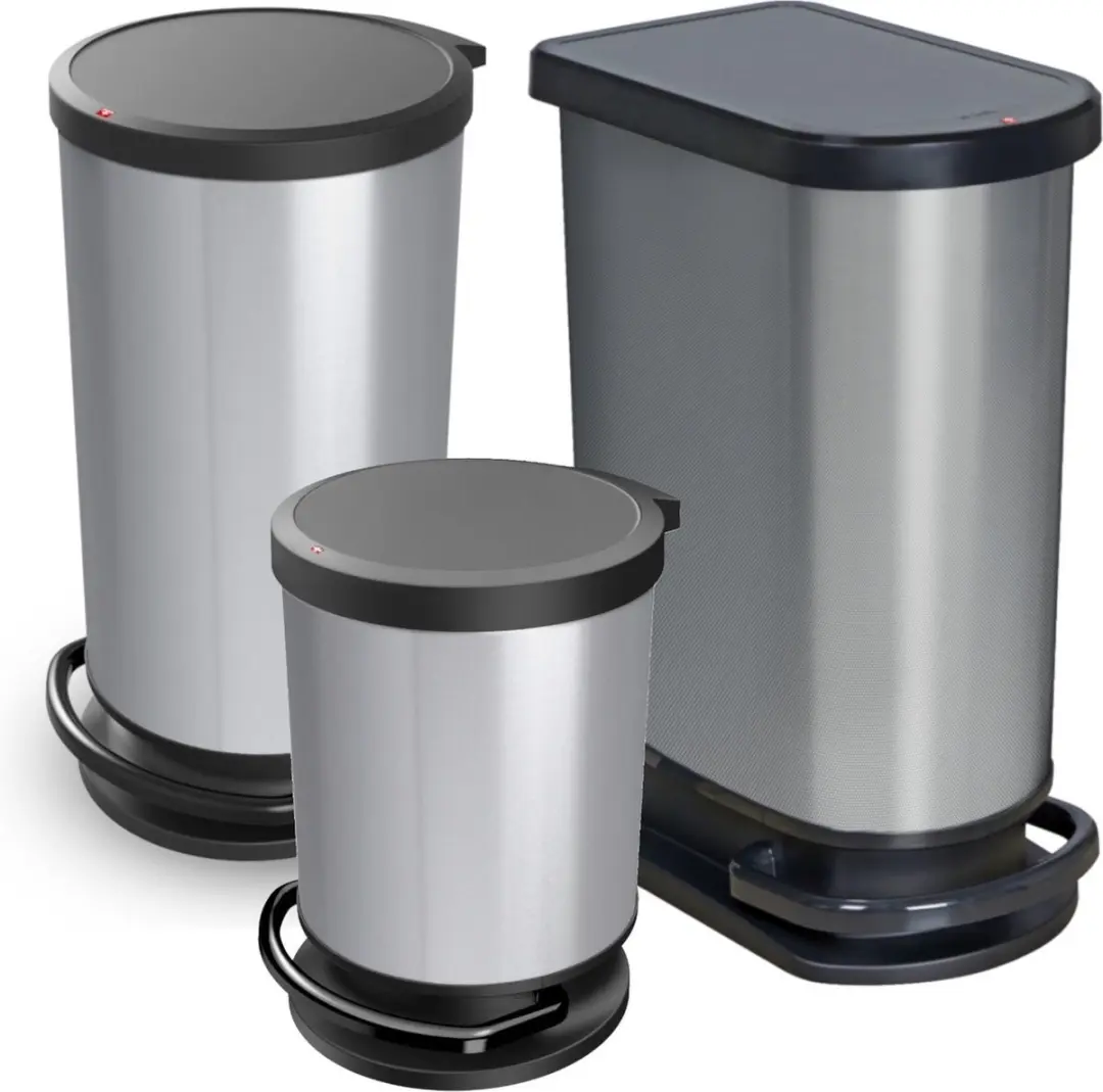 Rotho Paso Mono Pedaalemmer 50L - Donker Zilvermetallic