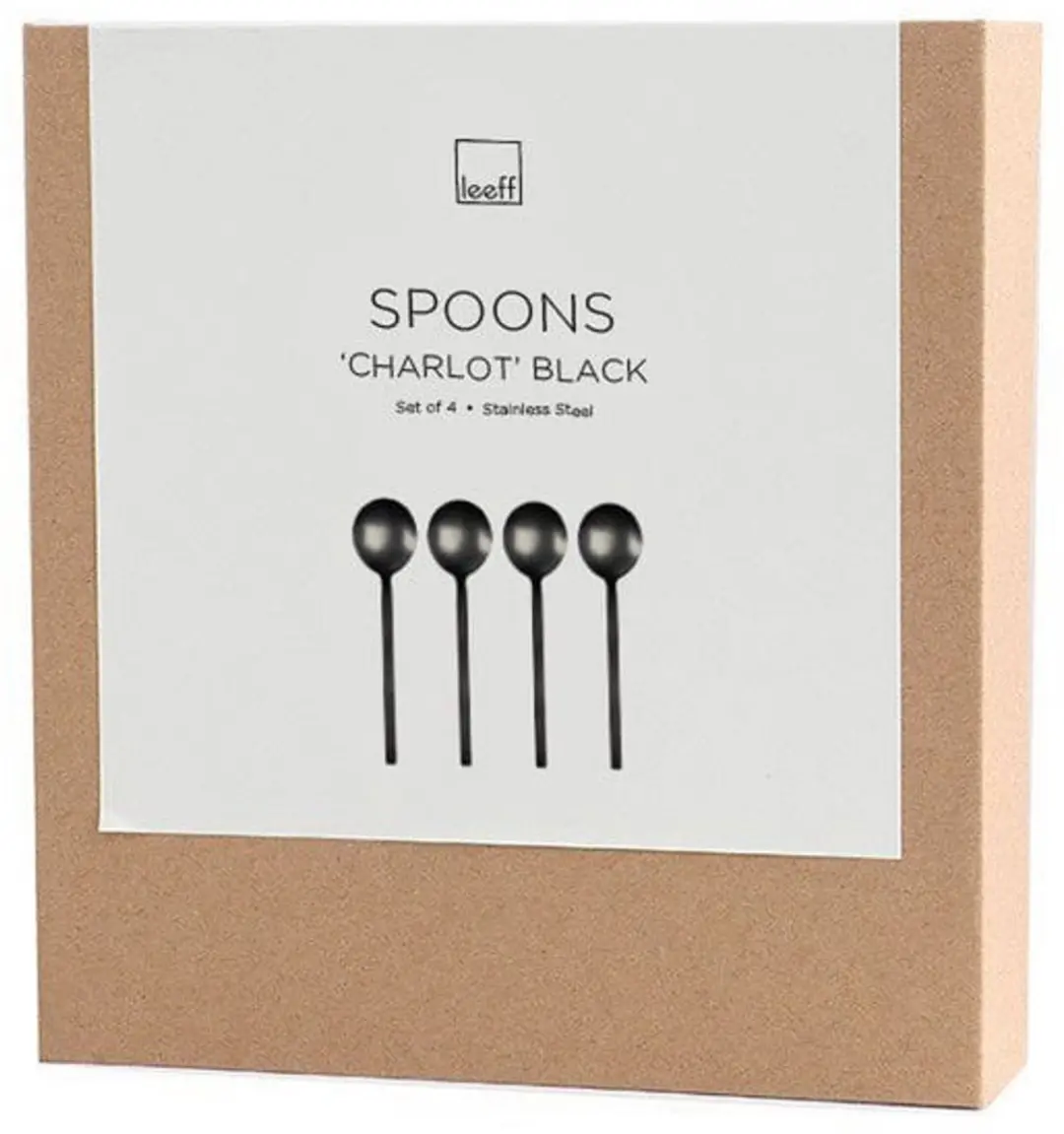 Leeff Charlot Lepeltjes - 4 Stuks - Zwart