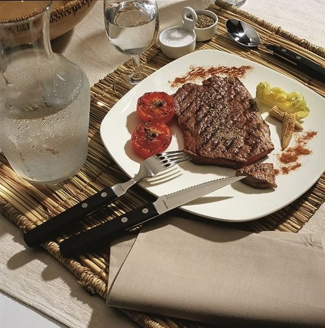 Amefa Pizza Steakvorken - 6 Stuks - Zwart