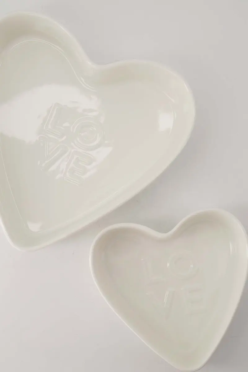 Zusss Keramische Ovenschaal Hartvorm 225ml - Wit