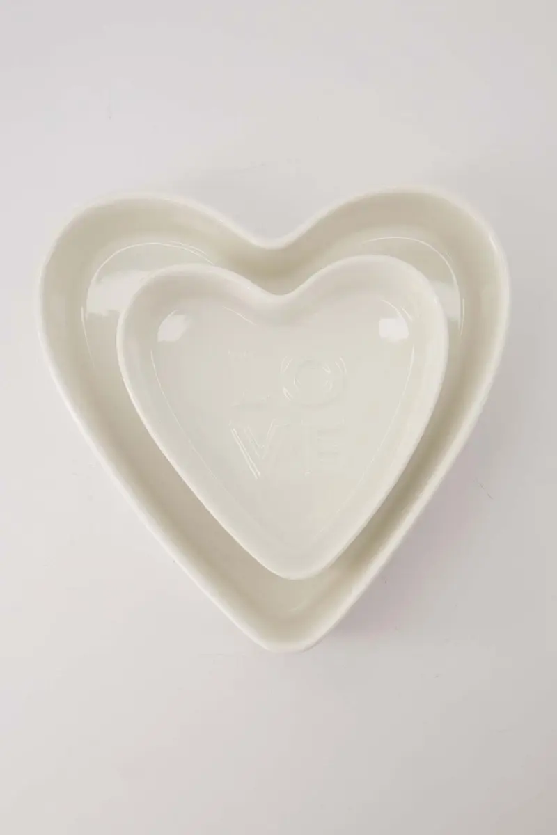 Zusss Keramische Ovenschaal Hartvorm 225ml - Wit