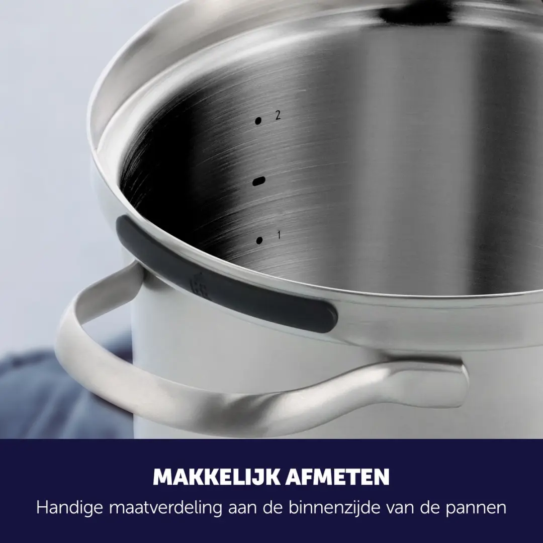 BK Q-linova CC011125-001 Pannenset 4-delig - 16/18/20cm - Inductie/RVS - Zilver