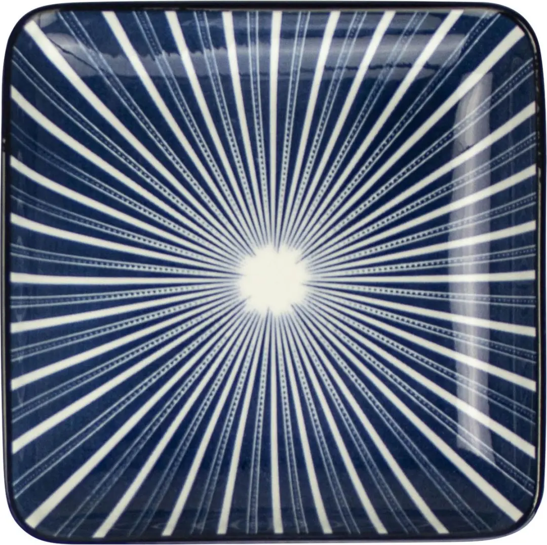 Gusta Schaal Vierkant Stripes 125x125cm - 02265700 - Wit/Blauw